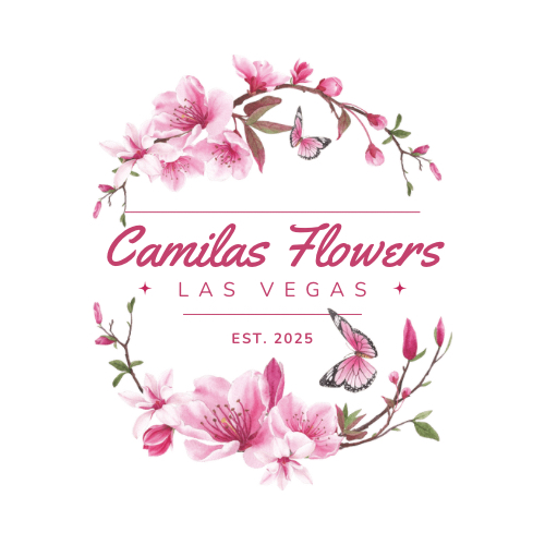 Camilas Flowers Logo with Cherry Blossoms